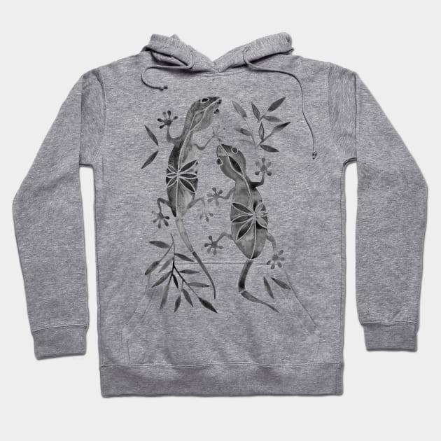 gecko black Hoodie by CatCoq